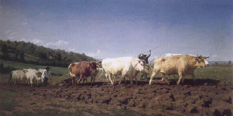 Rosa Bonheur Ploughing in the Nivenais Germany oil painting art